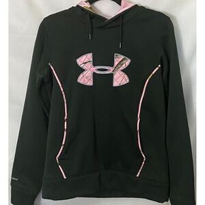 Under Armour Realtree Womens Hoodie Storm‎ Performance Dark Green Pink Camo M